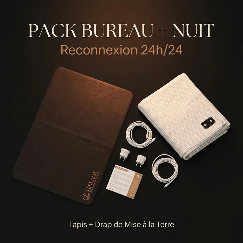 Pack Bureau + Nuit Terralie — Tapis + Drap de Mise à la Terre