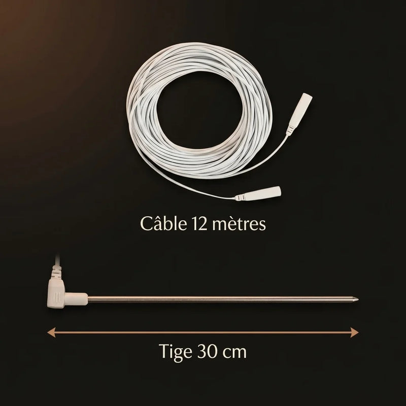 Tige de mise a la terre Terralie — Cable 12 metres, Tige 30 cm